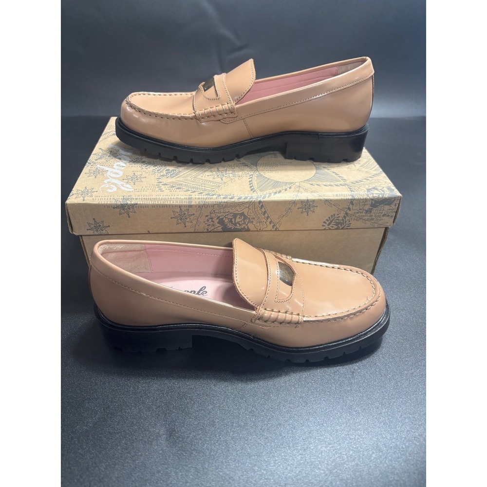Free People New Liv‎ Leather Penny Loafers Camel Size EU37/US6.5